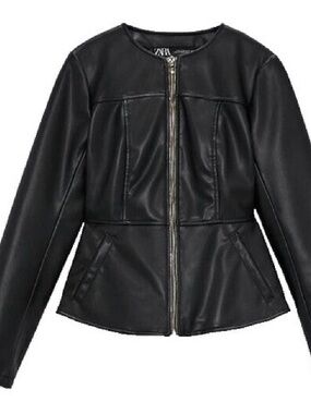 Zara Faux Leather Jacket Women’s XS Black NWT
